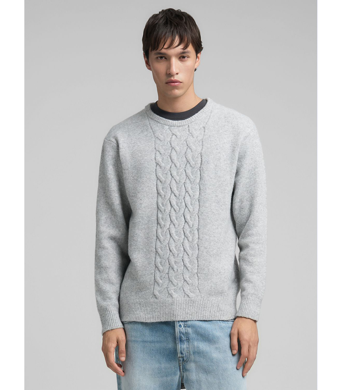 リサイクルファブリッククルーネックニット 詳細画像 メランジグレー 2